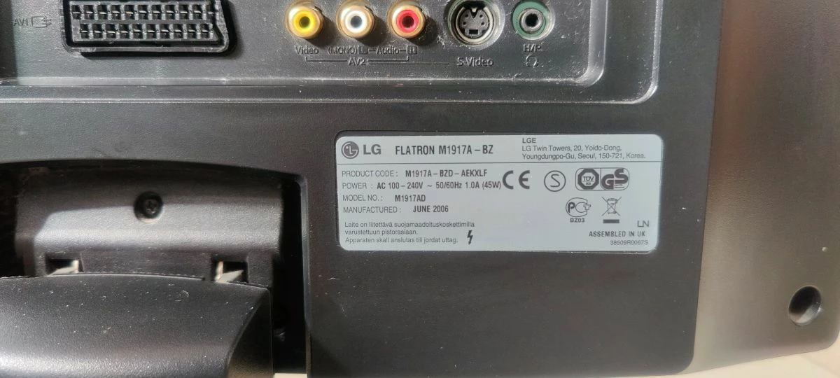 Vendora LG ΜΟΝΙΤΟΡ Κ ΤΗΛΕΟΡΑΣΗ M1917A-BZ 4 Vendora LG ΜΟΝΙΤΟΡ Κ ΤΗΛΕΟΡΑΣΗ M1917A-BZ - Image 4