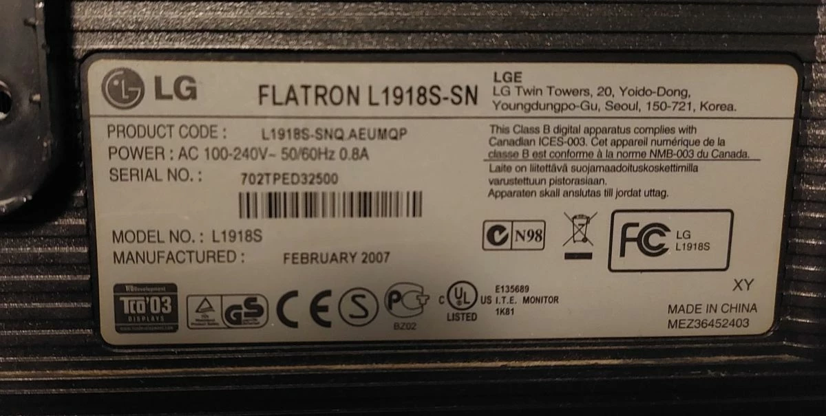 Vendora LG FLATRON L1918S 19" 3 Vendora LG FLATRON L1918S 19" - Image 3