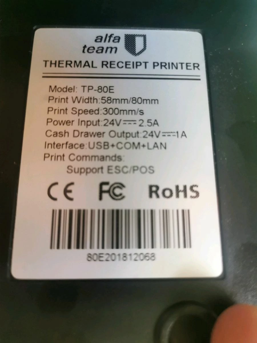 Vendora θερμικός εκτυπωτης Alpha Team 2 Vendora θερμικός εκτυπωτης Alpha Team - Image 2