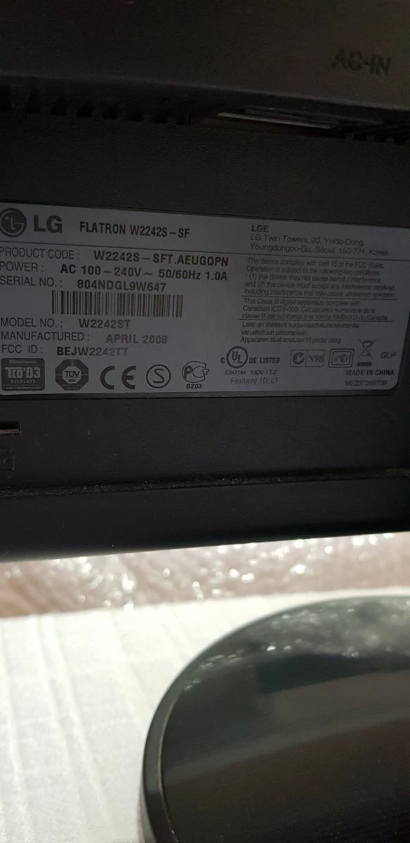 Vendora LG FLATRON 2242S-SF 1 Vendora LG FLATRON 2242S-SF